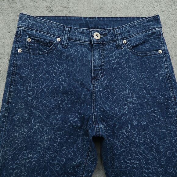 International Concepts Jeans Womens Size 8 Blue Mid-Rise Flare 30" Inseam Fringe - Picture 10 of 15